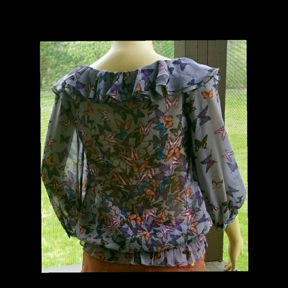 ▪️TED BAKER▪️Butterfly ‘BATSEA' Ruffle Top - Picture 2 of 7